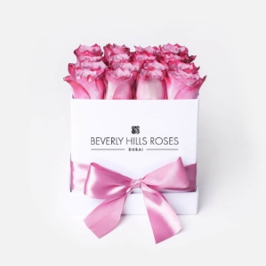 Box of Roses Delivery "Candy" in White Square Box