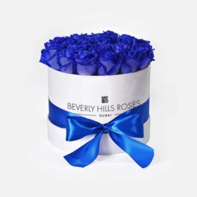 Blue Roses Delivery "Blue Lagoon" in Small White Box