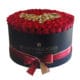 Red & Gold Roses Large Round Box