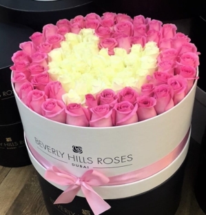 100 Roses "Charm" in Large White Box