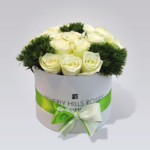 Roses in a Box Delivery at Spring in Medium White Box