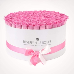 100 stem roses "Babygirl" in Large White Rose Box