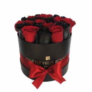 Red Roses for Delivery " Deep Love" in Medium Black box