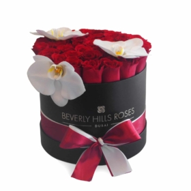 Forever Roses " Hollywood Orchid " in Medium Black Box