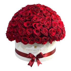 Red Roses Globe Shape - 100 Red Roses Bouquet