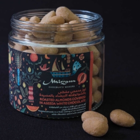 Mirzam Roasted Almonds Covered in Aseeda White Chocolate