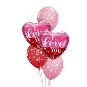 I Love You va lentines Balloon Bouquet
