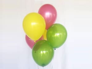 Buy Helium Balloons Dubai - 6 Pink, Yellow & Green Balloon Bouquet