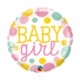 Baby Girl Dots Balloon Round