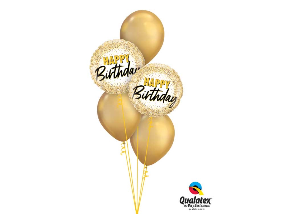 Golden Birthday Balloon Bouquet | Order Glamorous Balloons Now!
