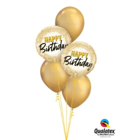 Glamorous Golden Birthday Balloon Bouquet