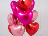 12 Hearts Foil Balloon Bouquet