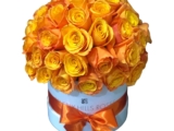 Orange Roses Globe Shape - 100 Orange Roses Bouquet