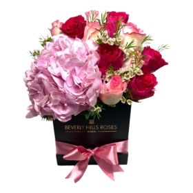 Pink Hydrangea & Roses in Raspberry Ripple