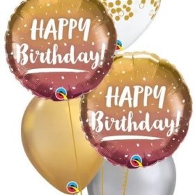 Birthday Balloon Bouquet Dubai - Glamorous Ombre Gold