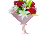 Pink lilies & red Roses Tender Love