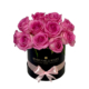 Pink roses globe in Mini black box