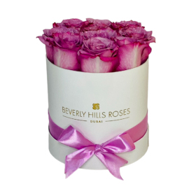 Purple Roses Mini White Box
