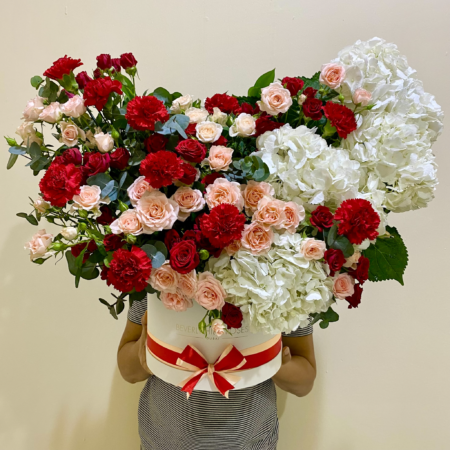 Hydrangeas Carnations & Spray Roses Flower Box 2
