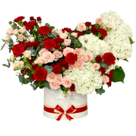 Hydrangeas Carnations & Spray Roses Flower Box 1