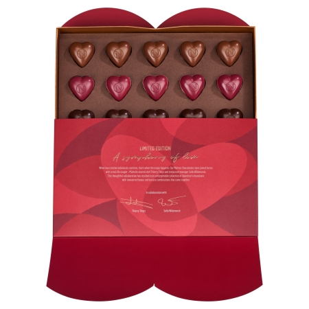 Neuhaus Chocolate Hearts Love Letter Box Open