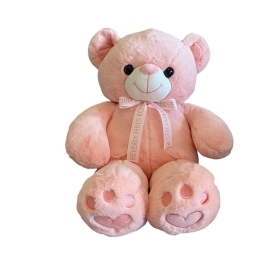 Pink teddy bear gift add-on for flowers in Dubai