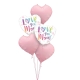 Love You Mom Balloon Bouquet For Mother’s Day - Helium Filled Pink Foil Balloons