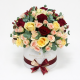 Velvet Blaze luxury red and peach rose arrangement in a white flower box by Beverly Hills Roses Dubai